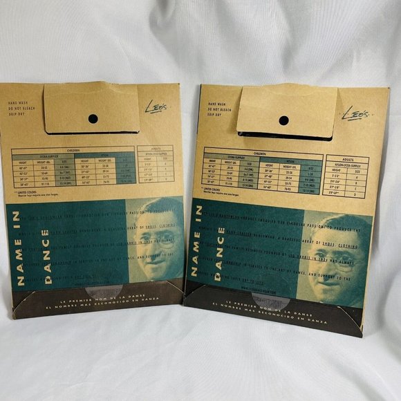 Leo's 409-21 Girl's Intermediate 6X-7 Performance Black Footed Tights 2 Pack Lot - Picture 6 of 7